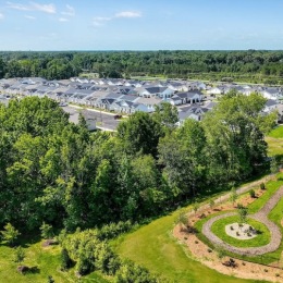 an aerial view of a neighborhood
